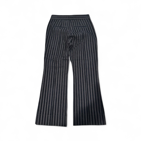 D e r e k L a m - Navy Velvet & Cotton Striped Crop Flare Trousers Sz 2 - Picture 4 of 6